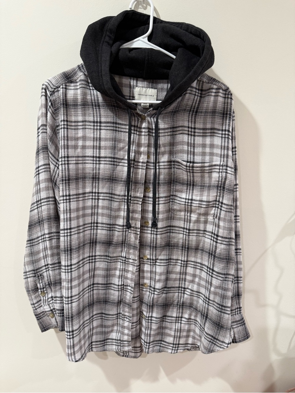 American Eagle Hooded Button Up